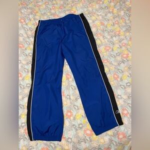 Reebok Blue Track Pans with Black and White Stripes